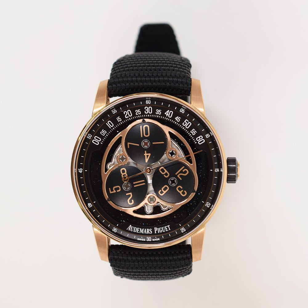 Code 11.59 Starwheel 41mm Rose Gold on Black Textured Rubber Strap 15212NR.OO.A002KB.01