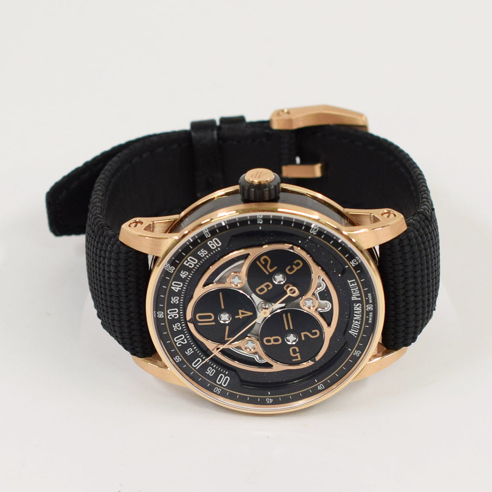 Code 11.59 Starwheel 41mm Rose Gold on Black Textured Rubber Strap 15212NR.OO.A002KB.01