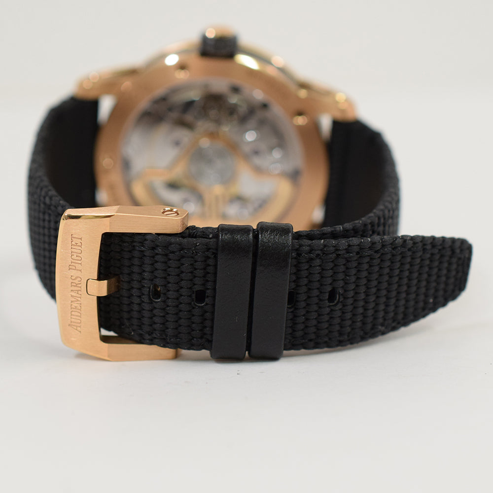 Code 11.59 Starwheel 41mm Rose Gold on Black Textured Rubber Strap 15212NR.OO.A002KB.01
