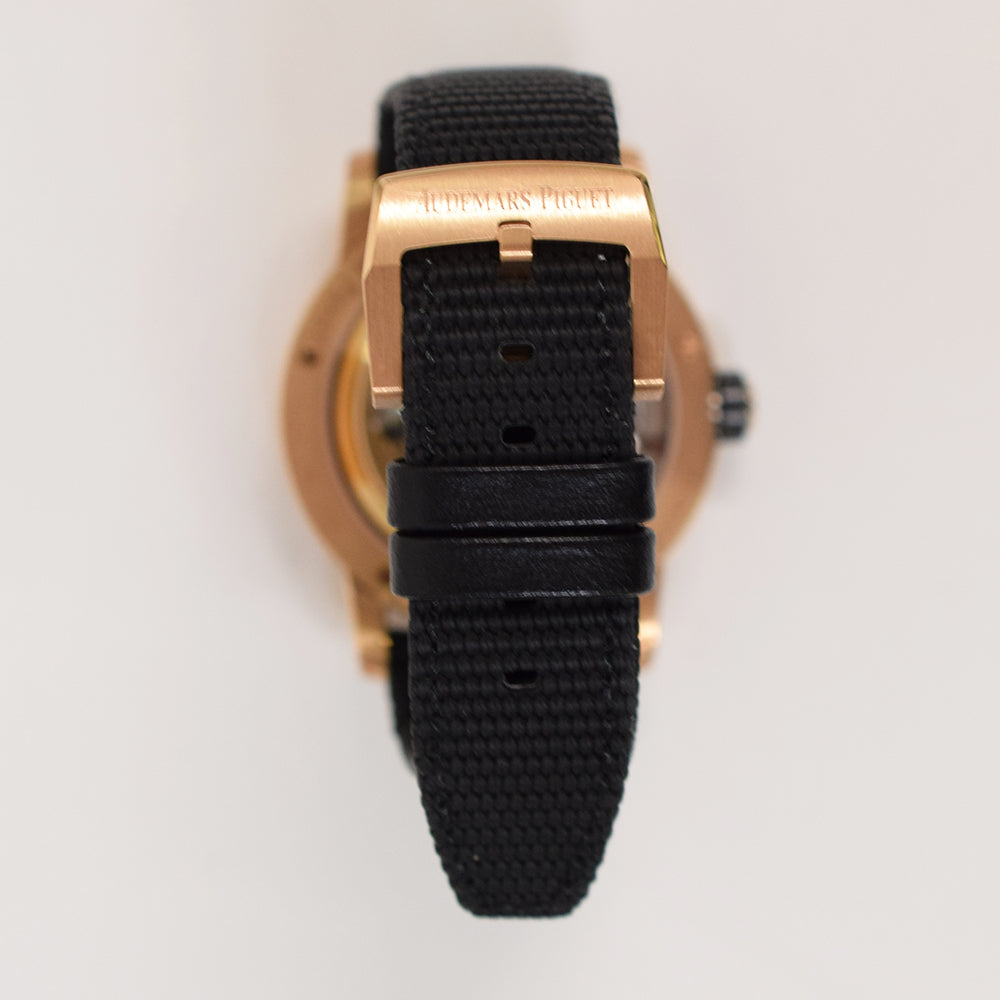 Code 11.59 Starwheel 41mm Rose Gold on Black Textured Rubber Strap 15212NR.OO.A002KB.01