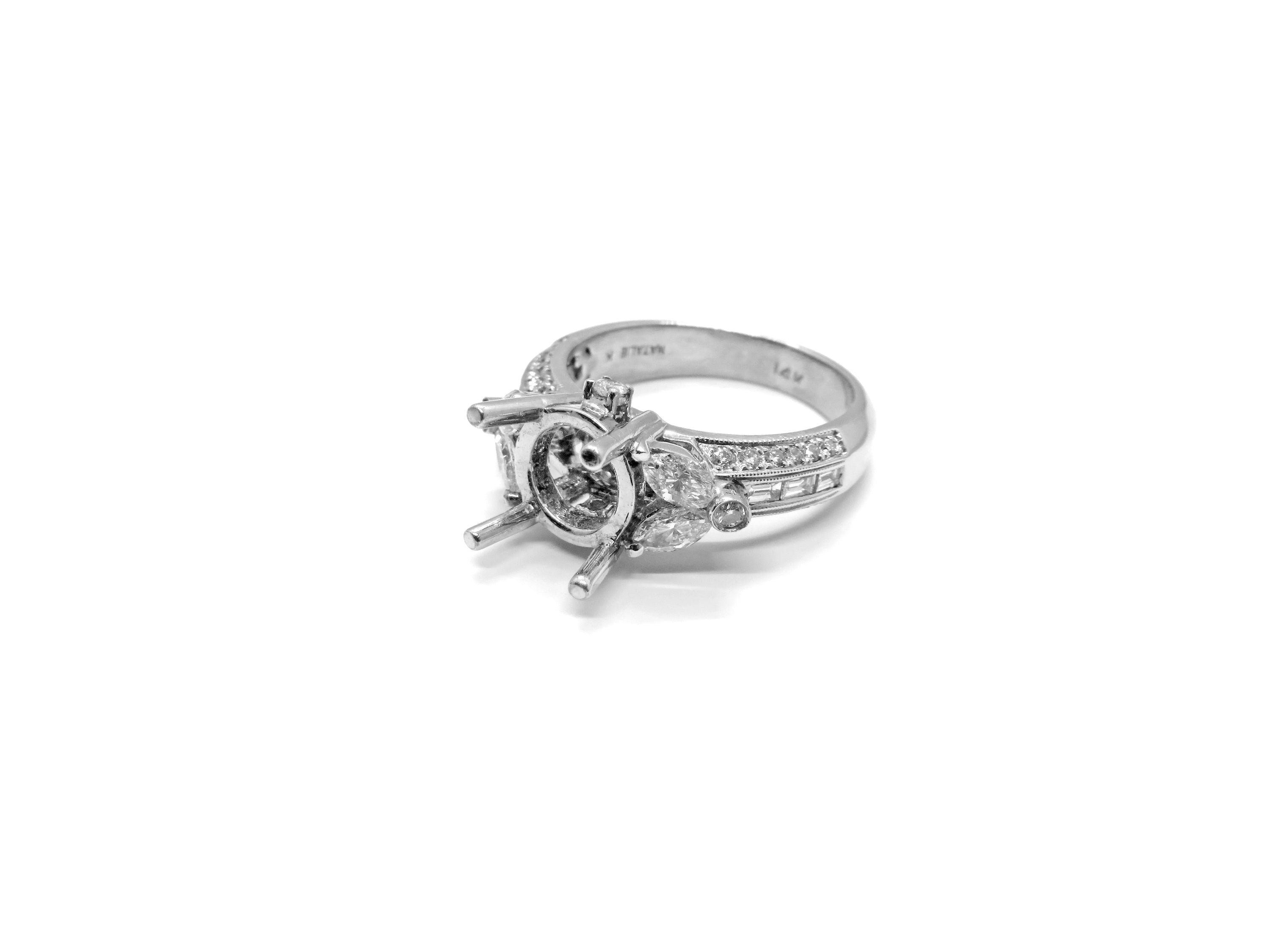 14kt wg 1.00cts SI/GHI basket