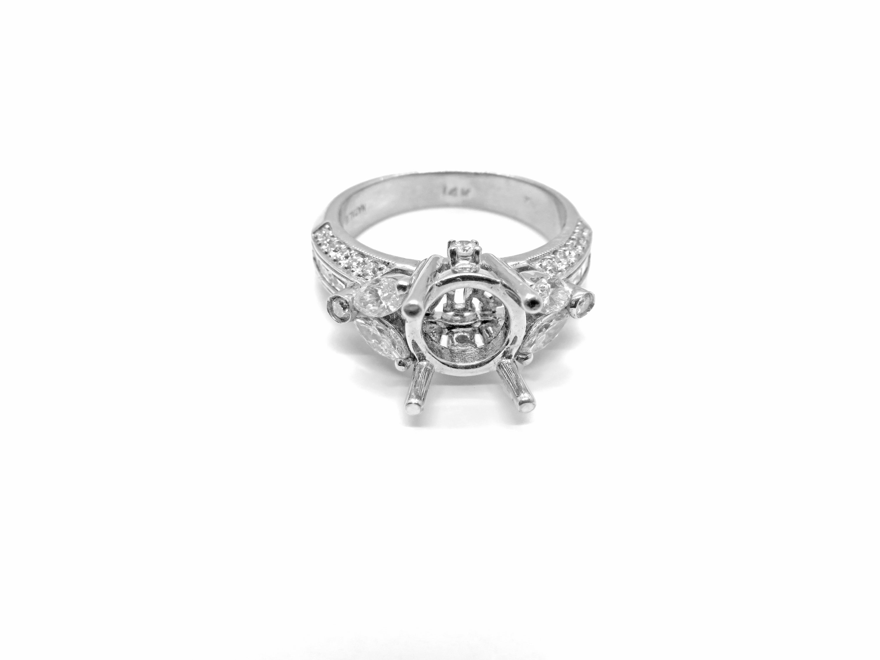 14kt wg 1.00cts SI/GHI basket