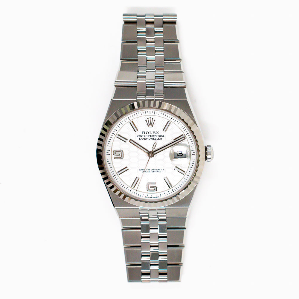 Land-Dweller 41mm Steel and White Gold 127334 – Golden Anvil Jewelers