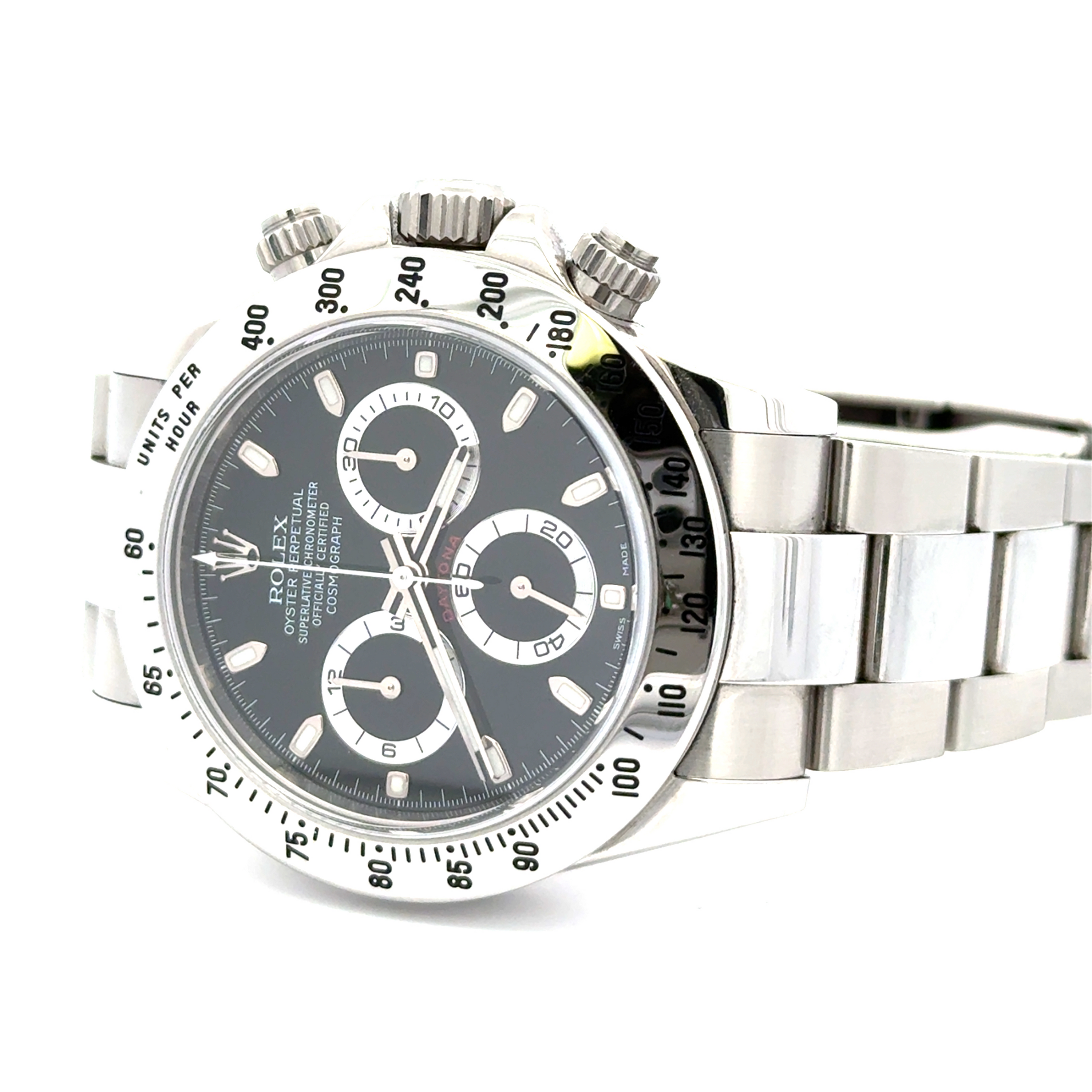 Pre-Owned Rolex Cosmograph Daytona Stainless Steel Black Dial 116520
