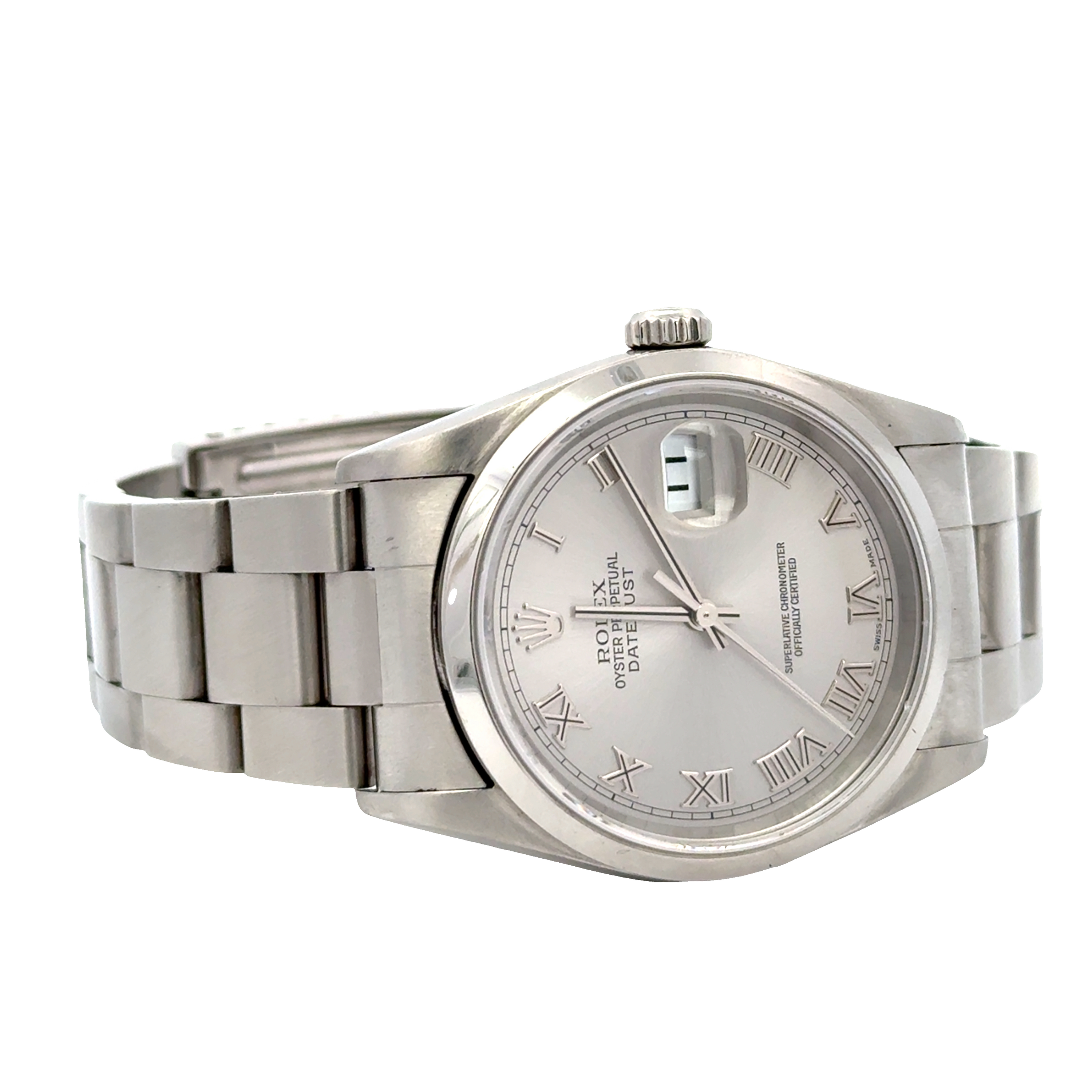 Pre-Owned Rolex Datejust 36 Stainless Steel Silver Roman Dial 2002