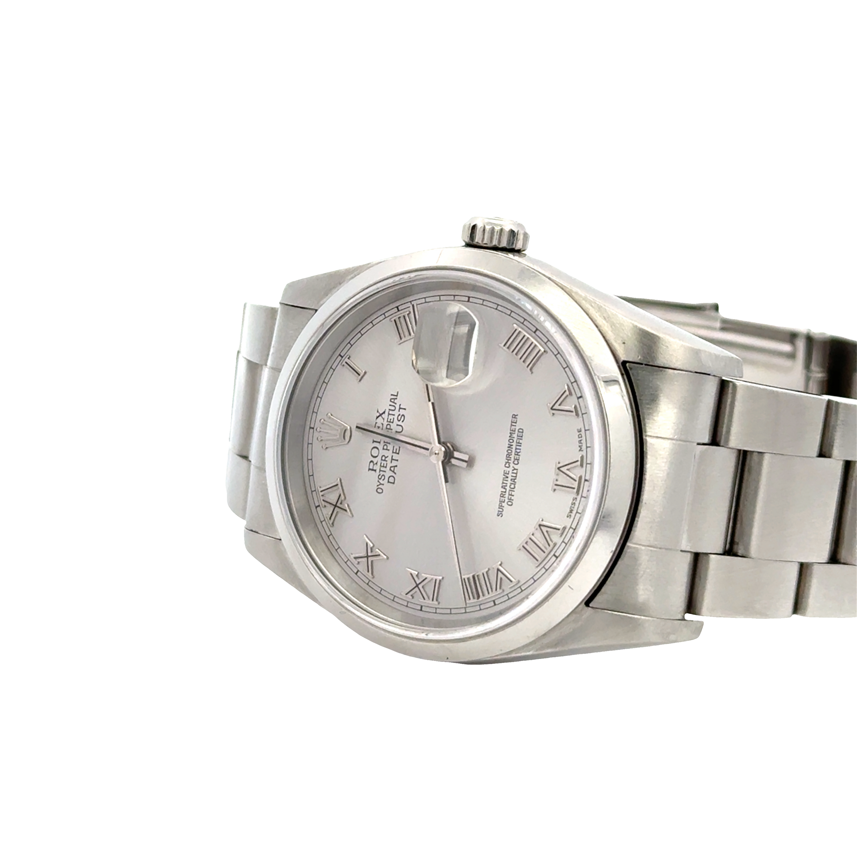 Pre-Owned Rolex Datejust 36 Stainless Steel Silver Roman Dial 2002