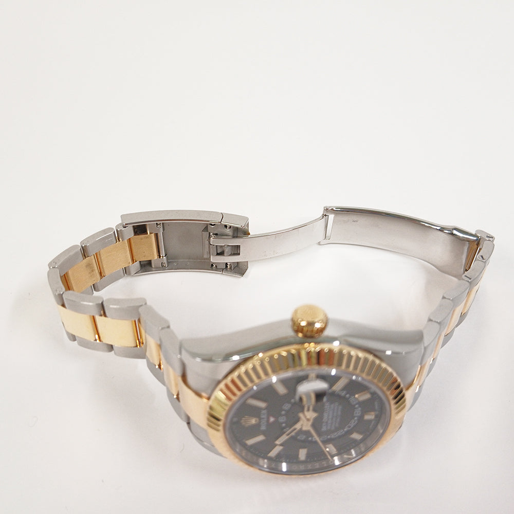 Sky-Dweller 42mm Fluted Bezel Steel and Yellow Gold 326933