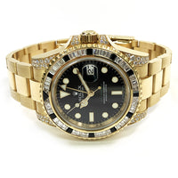 GMT-Master II 40mm Diamond & Black Sapphire Bezel Diamond Lugs  Yellow Gold 116758SANR