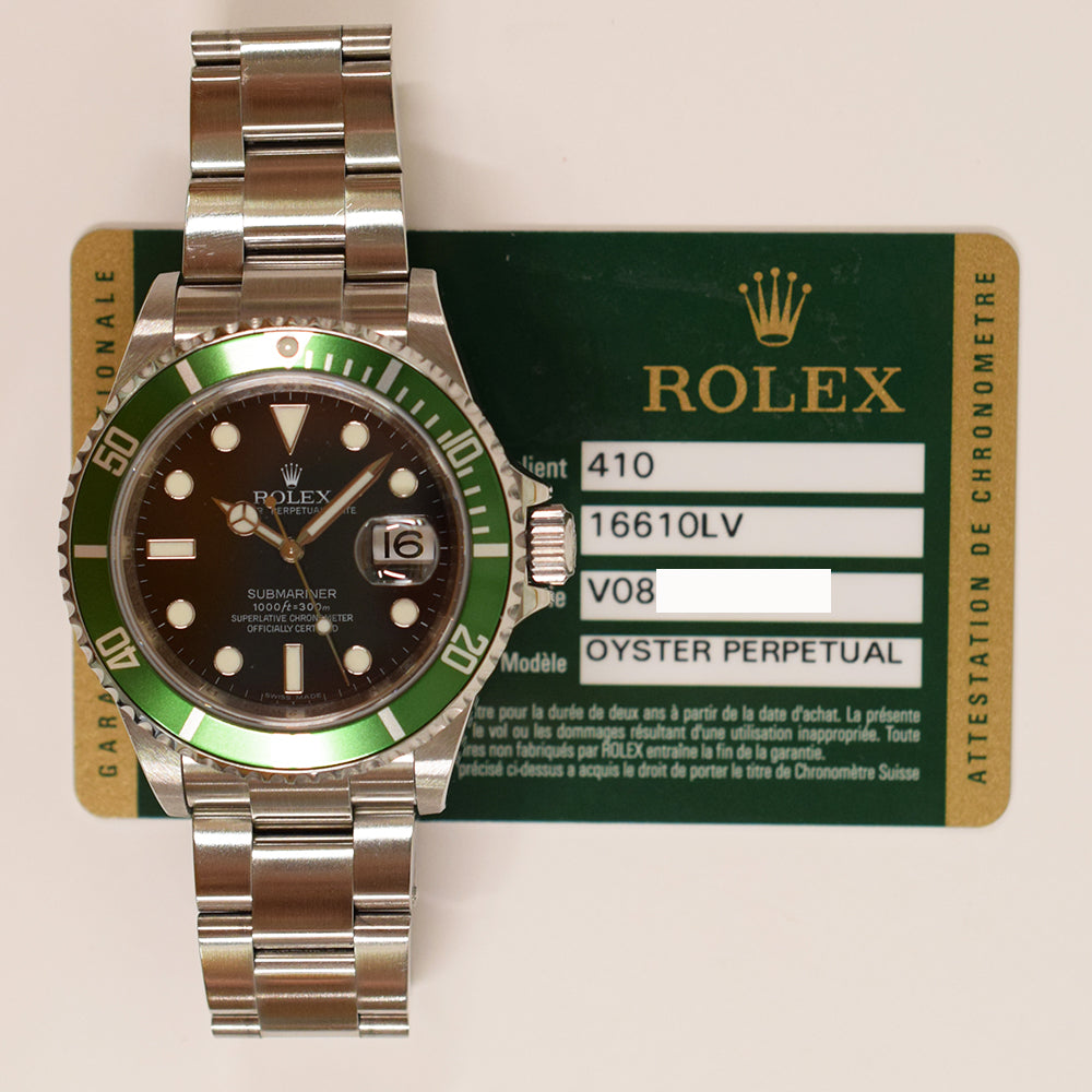 Submariner Date 40mm "Kermit" Steel 16610LV