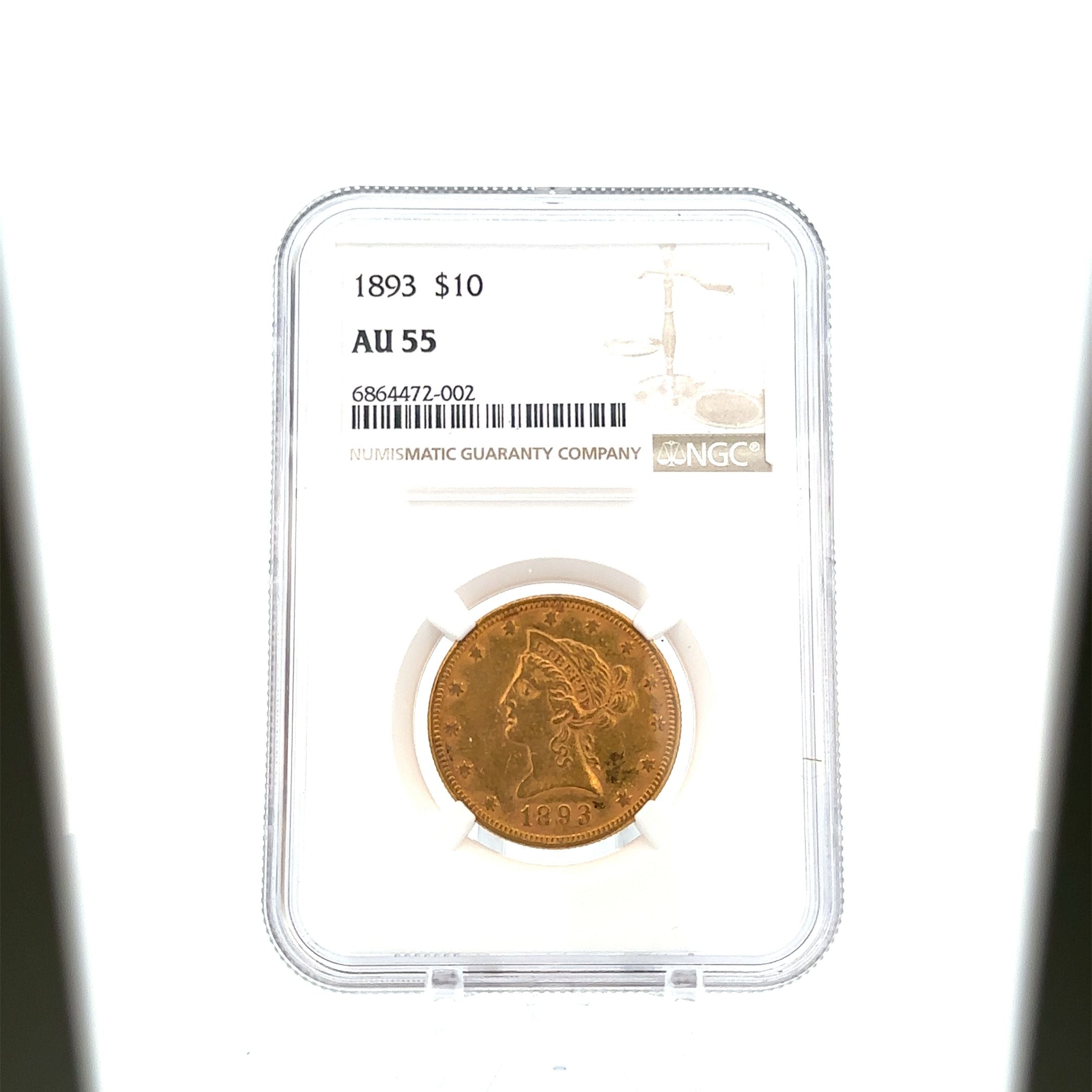 1893 US $10 Gold Coin
AU 55