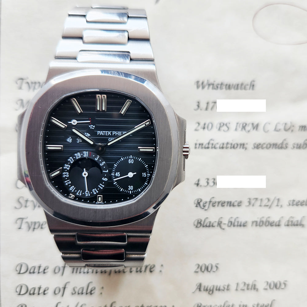 Nautilus Moon Phase 38mm Steel 3712/1A-001
