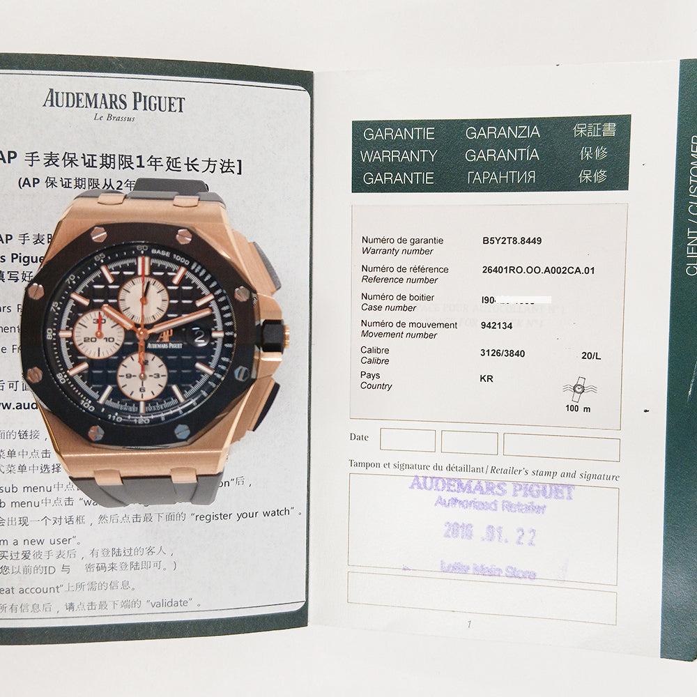 Royal Oak Offshore Chronograph 44mm Rose Gold 26401RO.OO.A002.CA.01