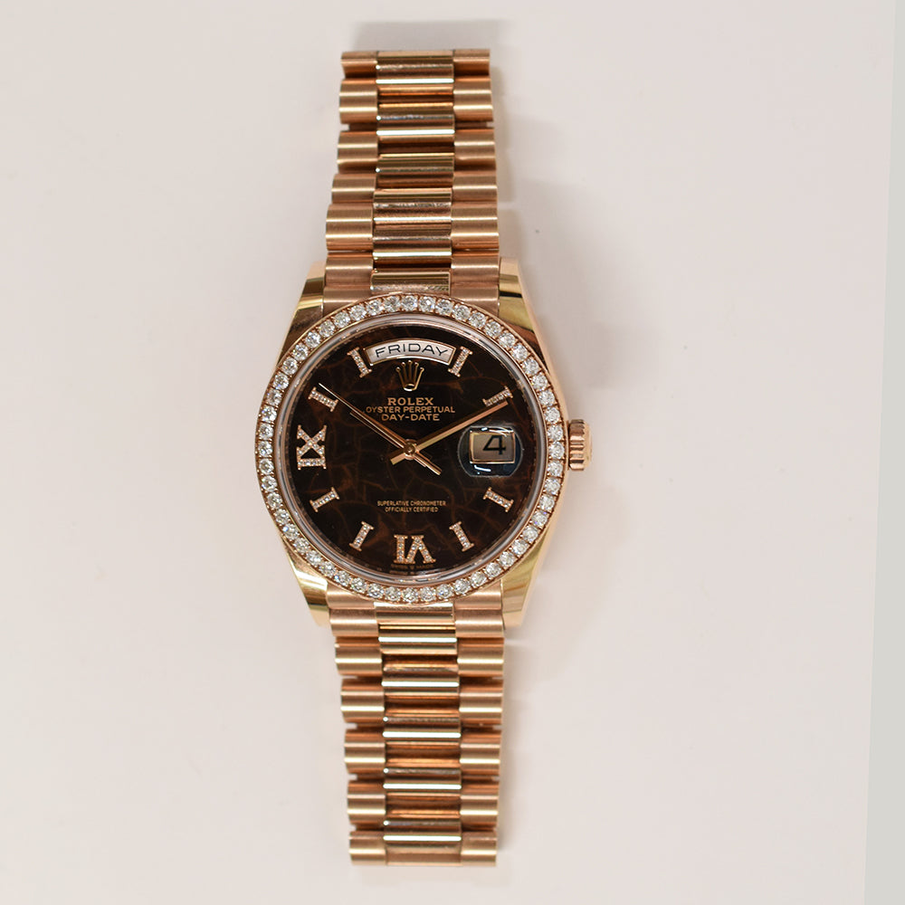 Day-Date President 36mm Diamond Bezel Rose Gold 128345RBR