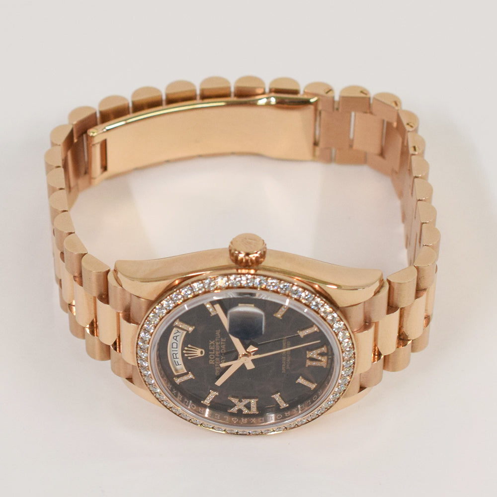 Day-Date President 36mm Diamond Bezel Rose Gold 128345RBR