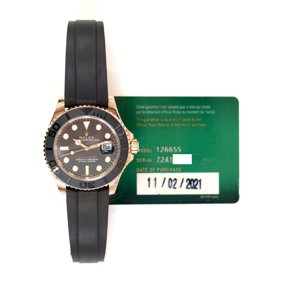 Yacht-Master 40mm Rose Gold on Strap 126655