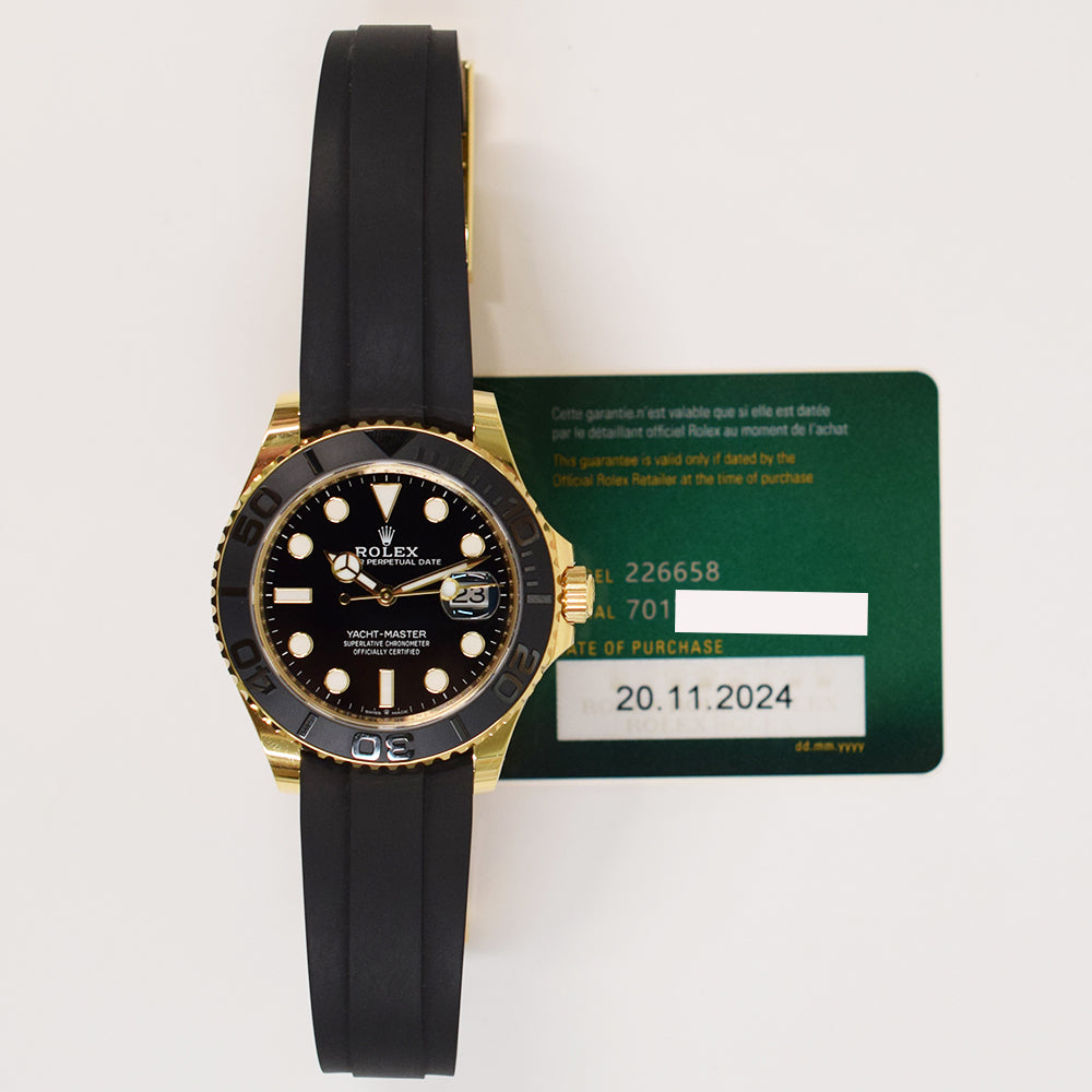 Yacht-Master 42mm Yellow Gold On Strap 226658 – Golden Anvil Jewelers