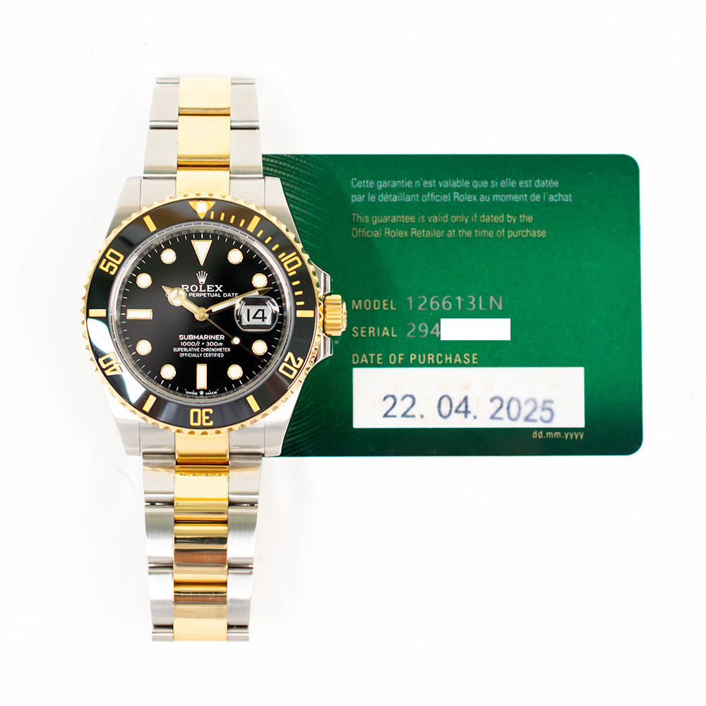 Submariner Date 41mm Black Ceramic Bezel Steel and Yellow Gold 126613LN