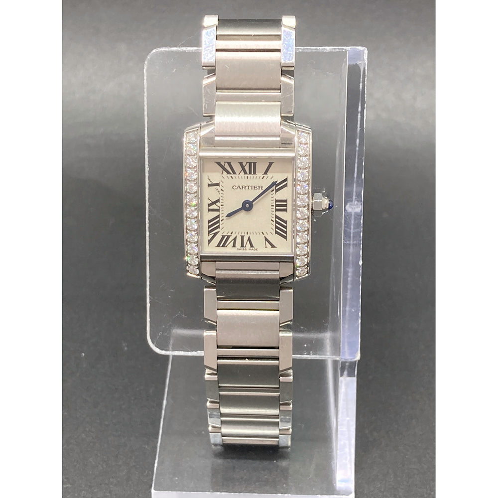 Tank Française Small Diamond Bezel - Steel - 25mm x 20mm W4TA0008