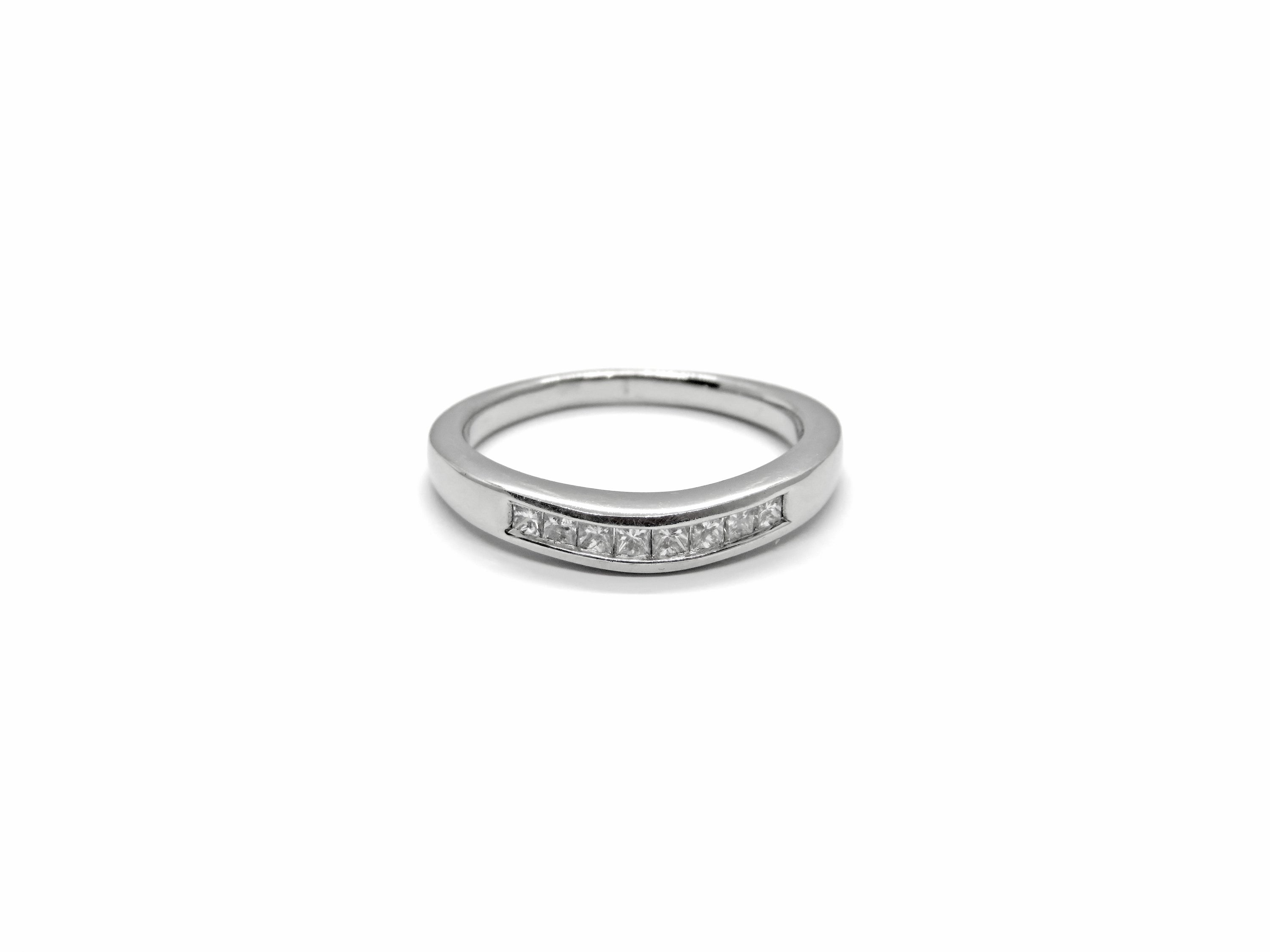 14K White Gold Channel Set Diamond Band