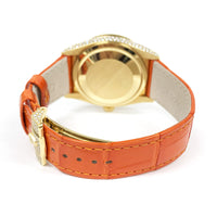 Day-Date 36mm Diamond Bezel Diamond Case Yellow Gold on Strap 128158RBR