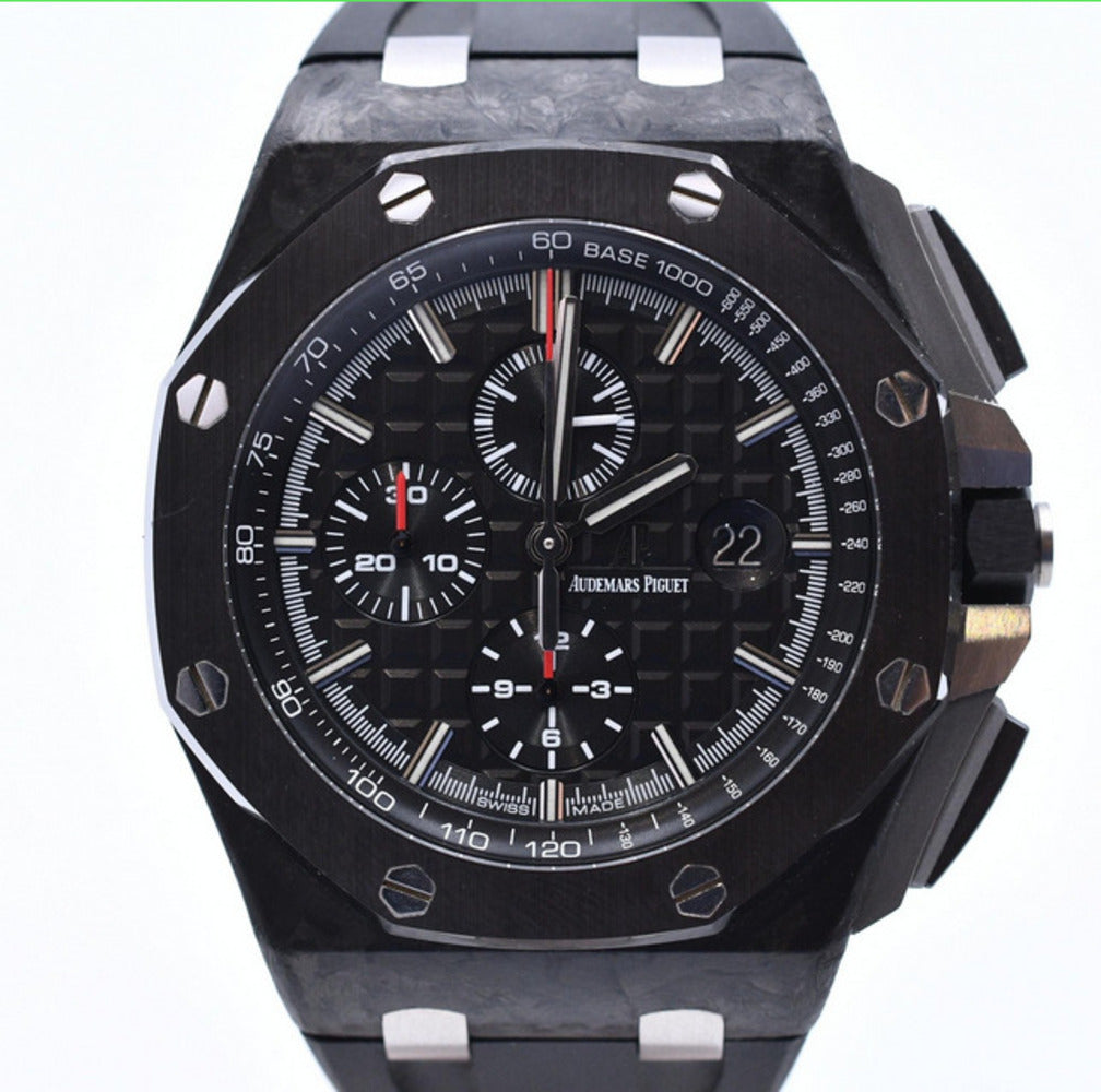 Royal Oak Offshore Chronograph 44mm Forged Carbon on Black Rubber strap 26400AU.OO.A002CA.01
