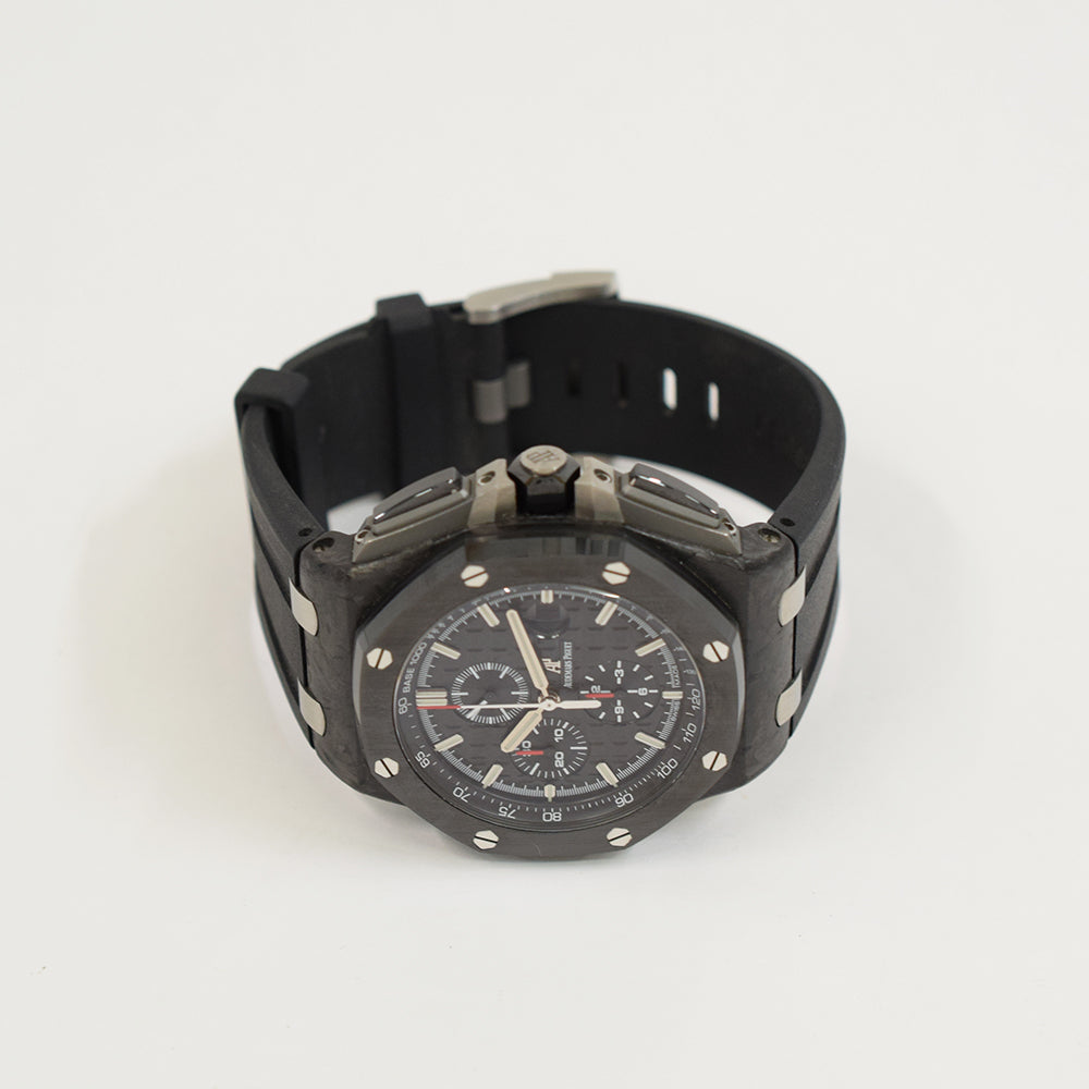 Royal Oak Offshore Chronograph 44mm Forged Carbon on Black Rubber strap 26400AU.OO.A002CA.01