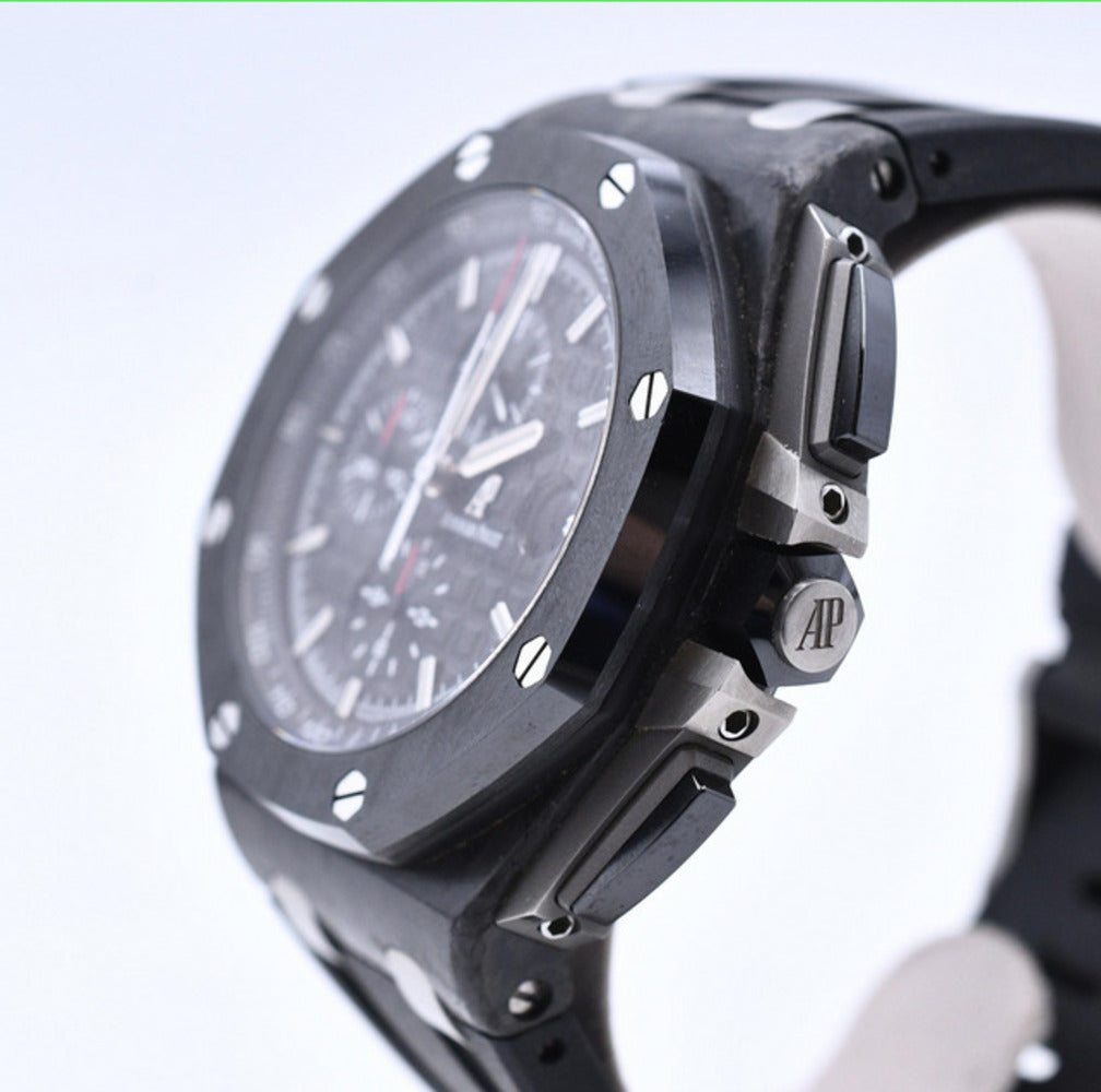Royal Oak Offshore Chronograph 44mm Forged Carbon on Black Rubber strap 26400AU.OO.A002CA.01
