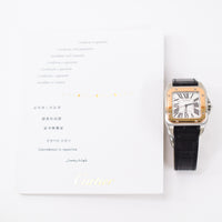 Santos 100 Steel/Rose Gold Bezel - 44.2mm x 35.6mm W20107X7