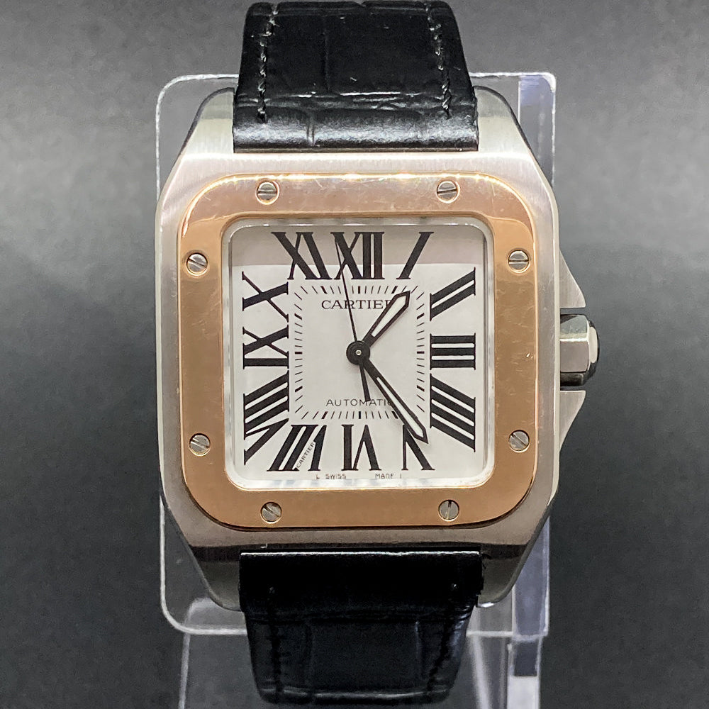 Santos 100 Steel/Rose Gold Bezel - 44.2mm x 35.6mm W20107X7