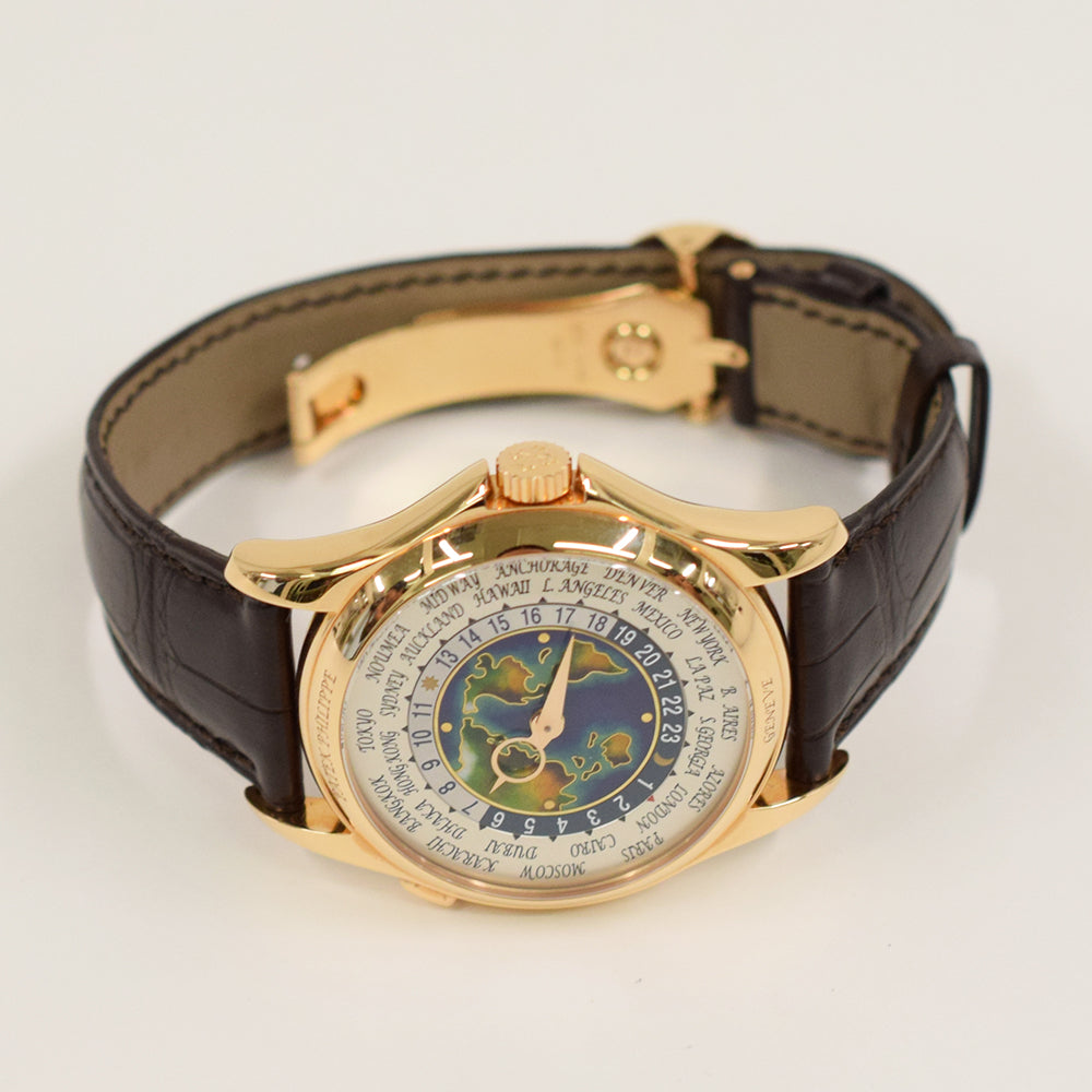 World Time 40mm Cloisonne Enamel Dial Rose Gold  5131R-011
