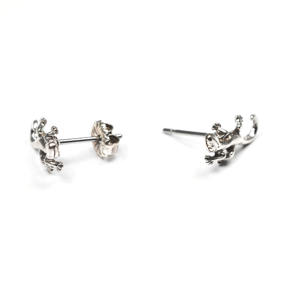 Sterling Silver Gecko Stud Earrings