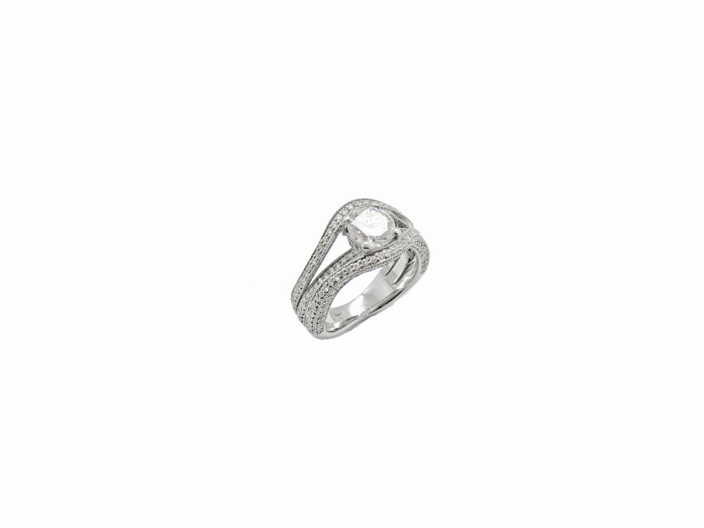 Platinum Abstract Engagement Ring