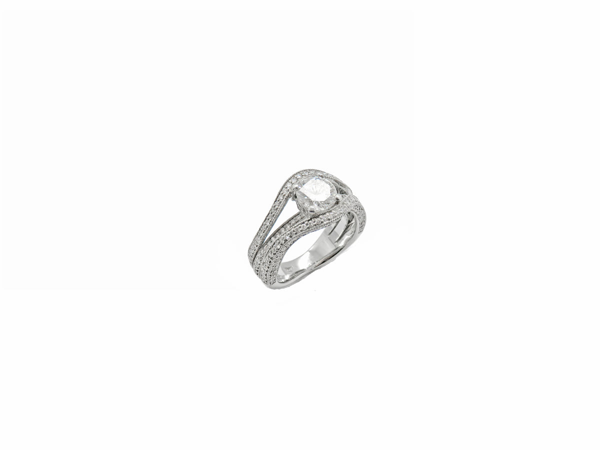 Platinum Abstract Engagement Ring