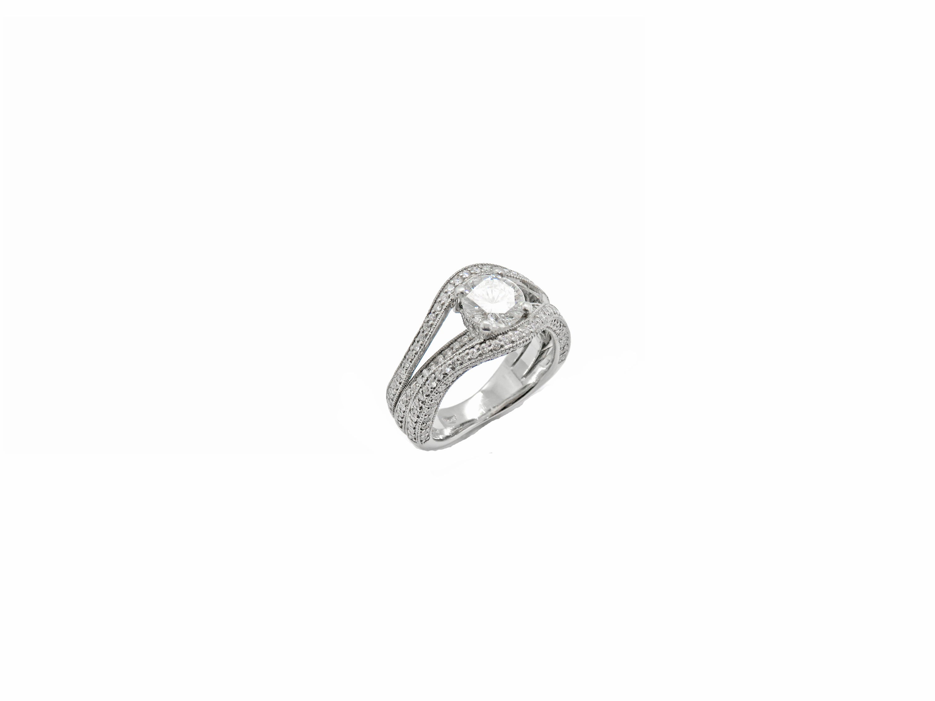 Platinum Abstract Engagement Ring