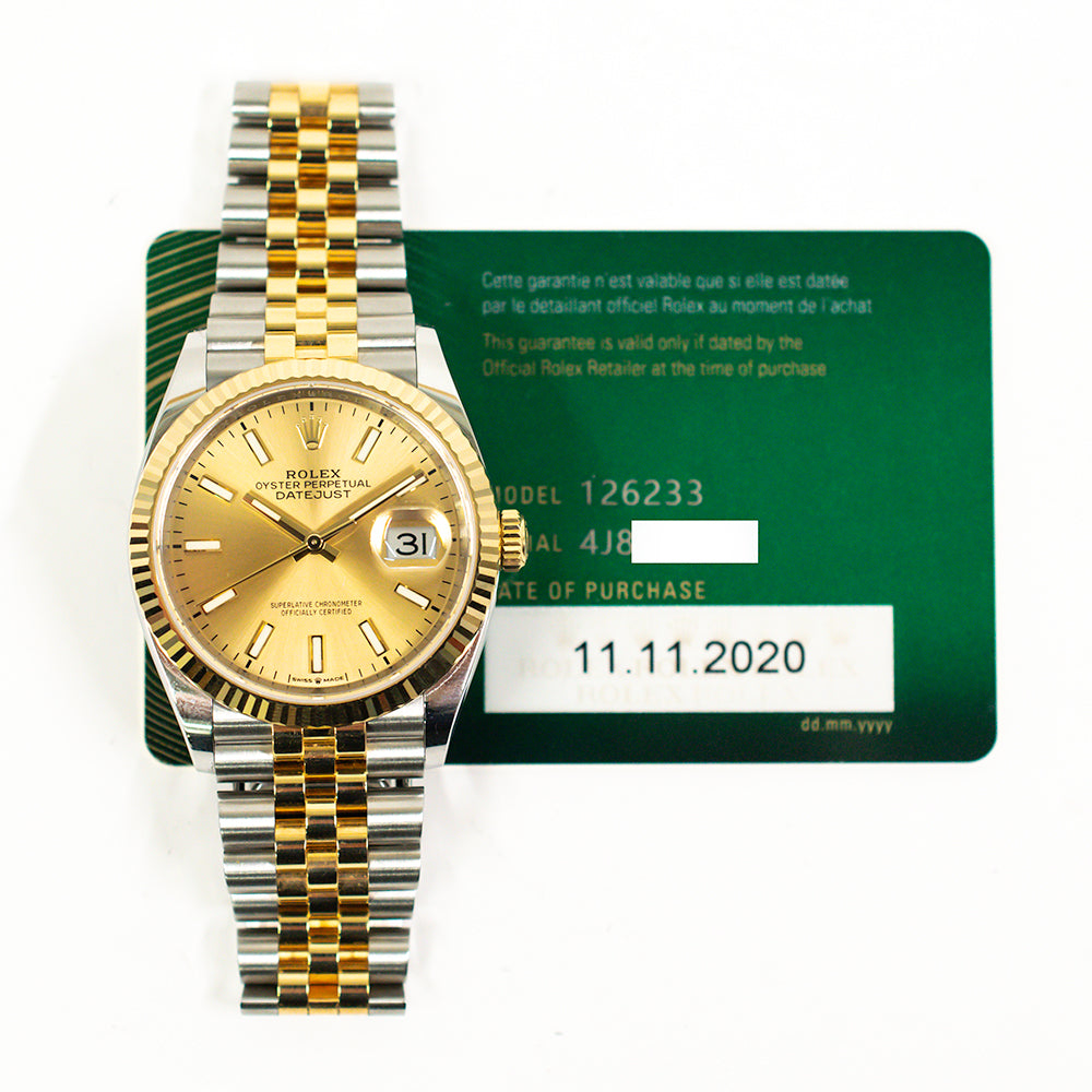 Datejust 36mm Steel and Yellow Gold 126233