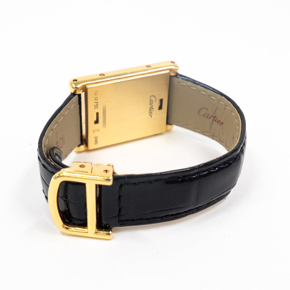 Tank Basculante Quartz Diamond Bezel - 23mm x 37mm - Yellow Gold WA202251