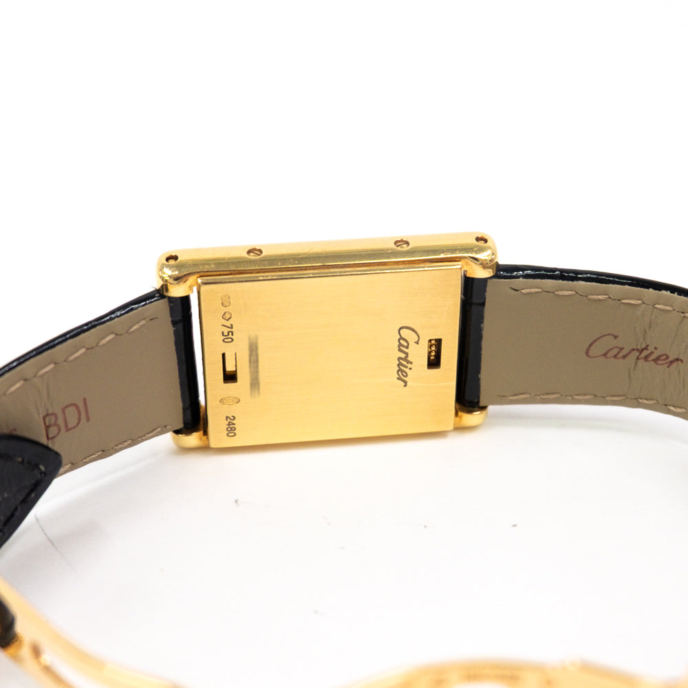 Tank Basculante Quartz Diamond Bezel - 23mm x 37mm - Yellow Gold WA202251