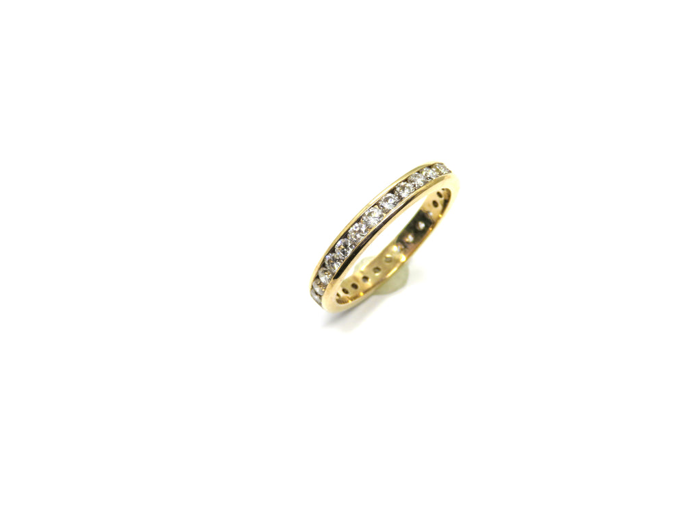 14K Yellow Gold Channel Set Diamond Band