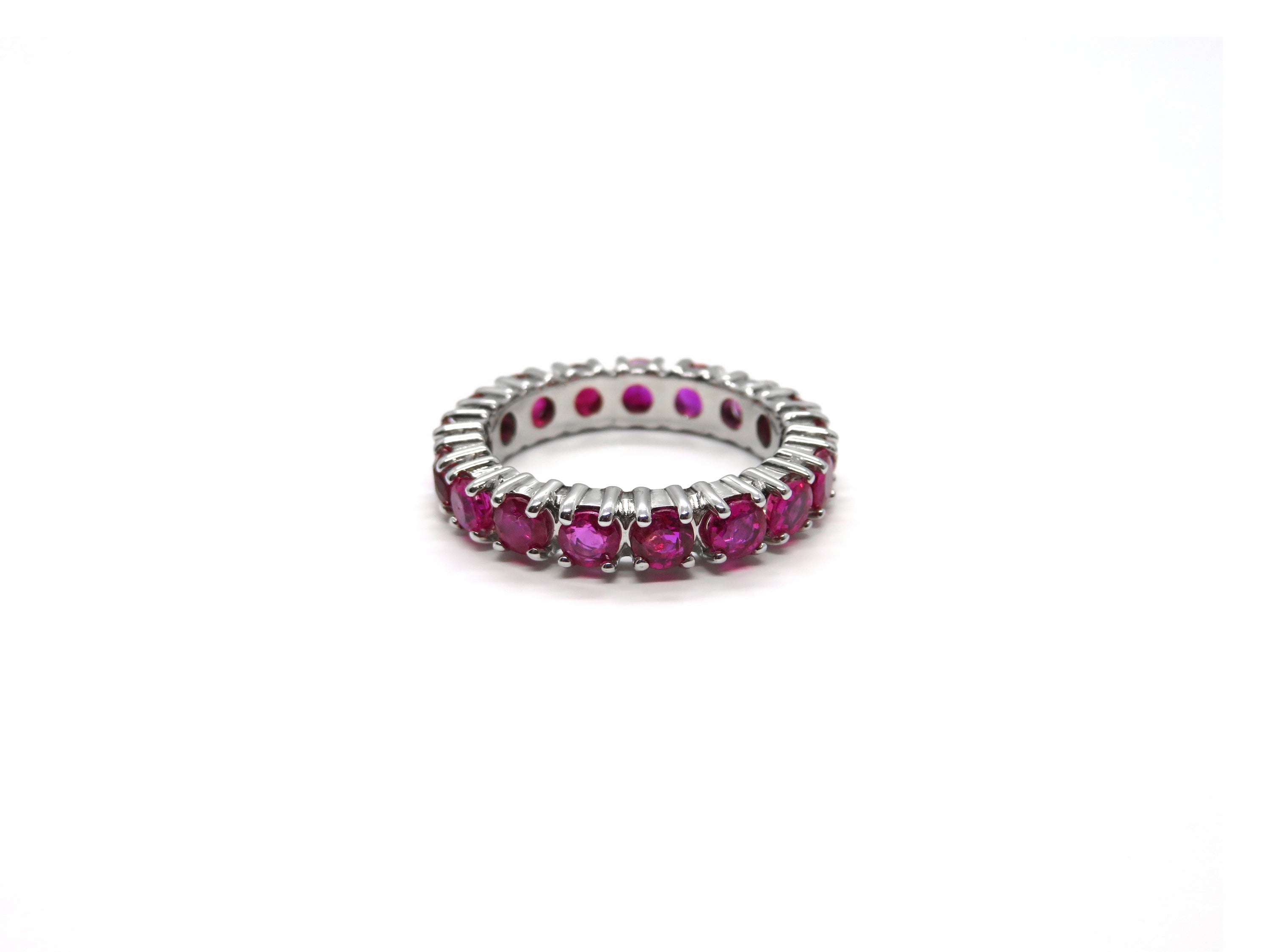 14K White Gold Ruby Eternity Ring