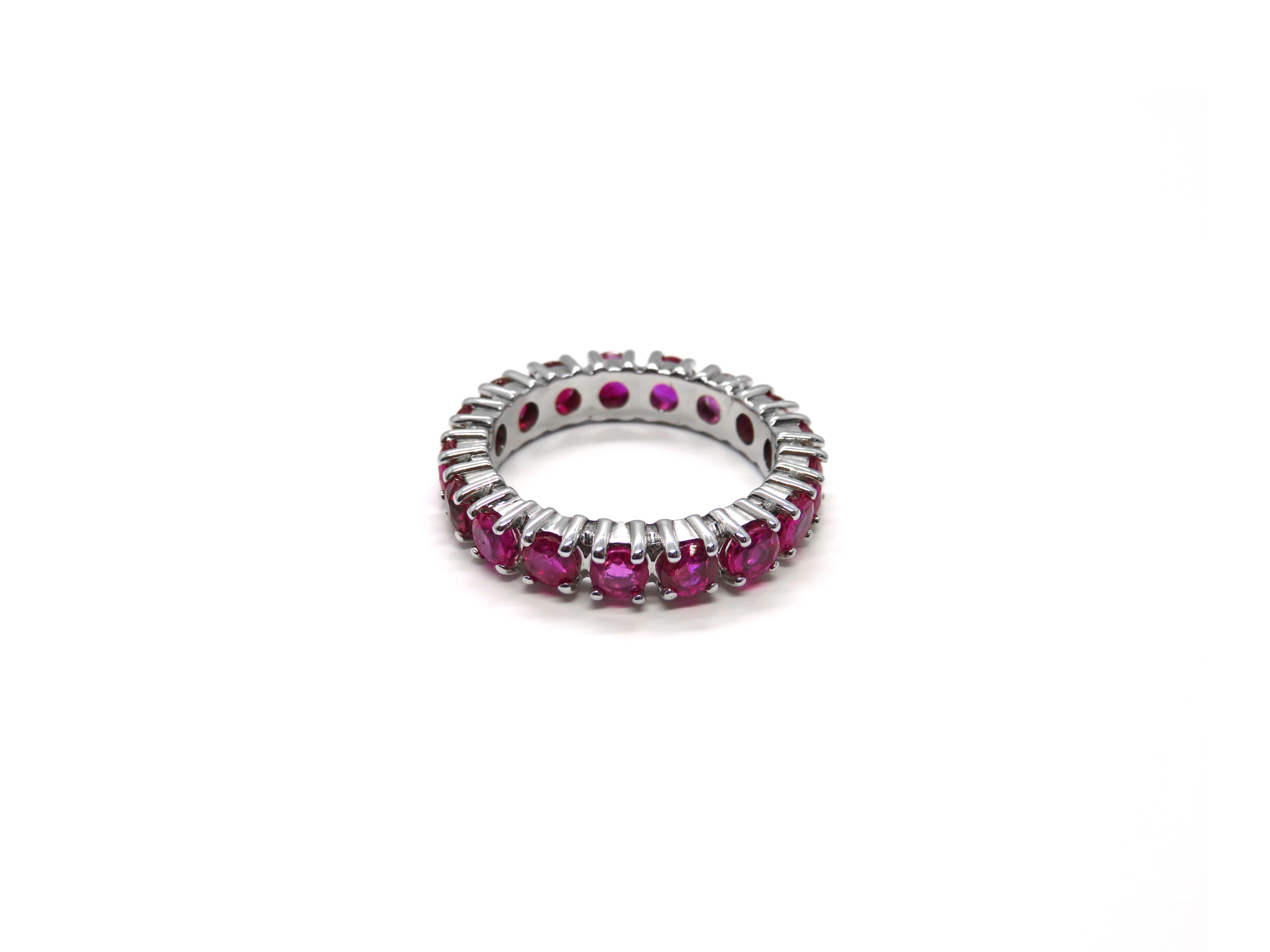 14K White Gold Ruby Eternity Ring