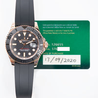 Yacht-Master 40mm Rose Gold on Strap 126655