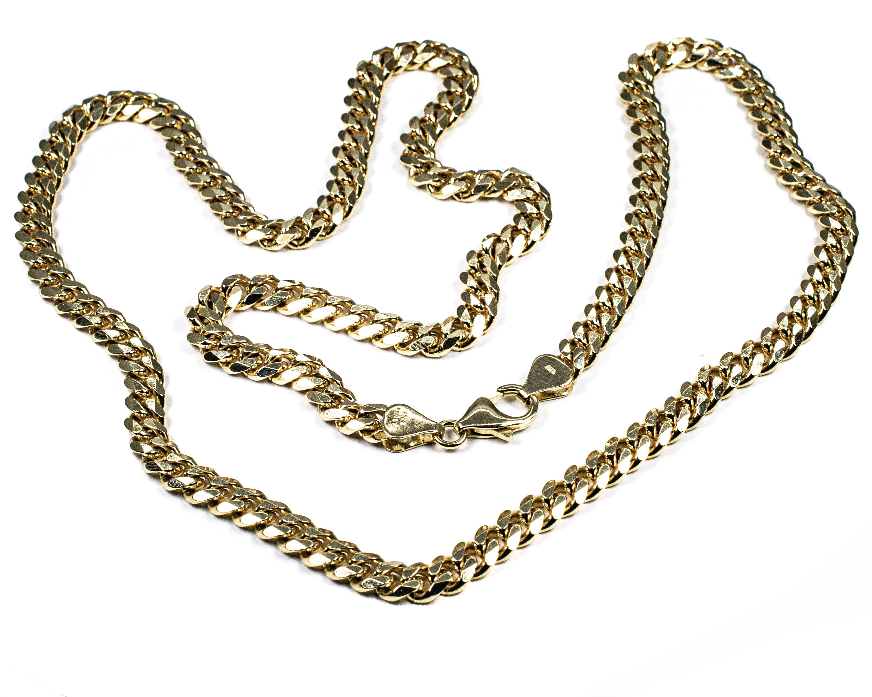 14kt Yellow Gold 7mm 24" Small Cuban Link Chain