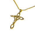 14kt Yellow Gold Celtic Cross Infinity Heart Necklace