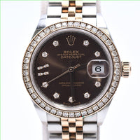 Datejust 28mm Diamond Bezel Steel and Rose Gold 279381RBR