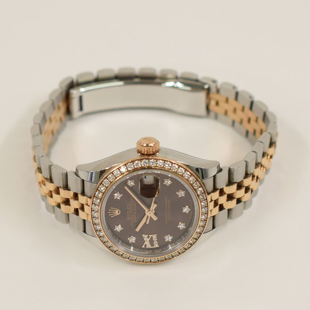 Datejust 28mm Diamond Bezel Steel and Rose Gold 279381RBR