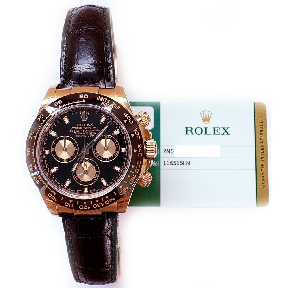 Daytona Rose Gold with Leather Strap 116515LN
