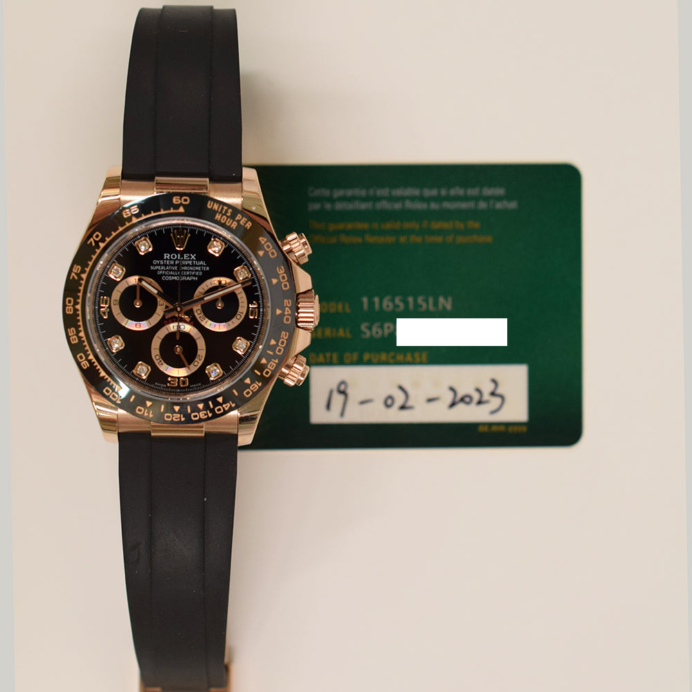 Daytona Rose Gold with Rubber Strap 116515LN
