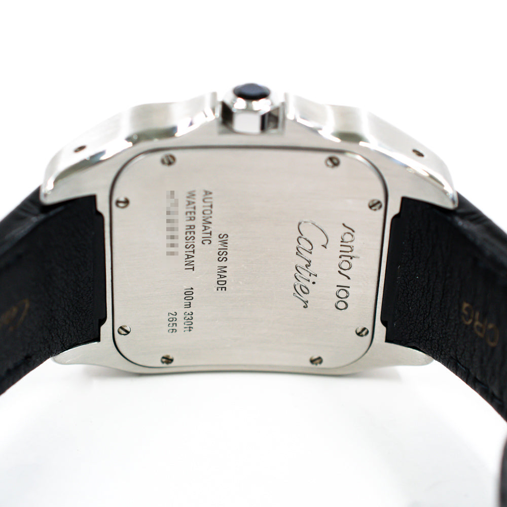 Santos 100 51mm x 38 mm Steel and Yellow Gold W20072X7