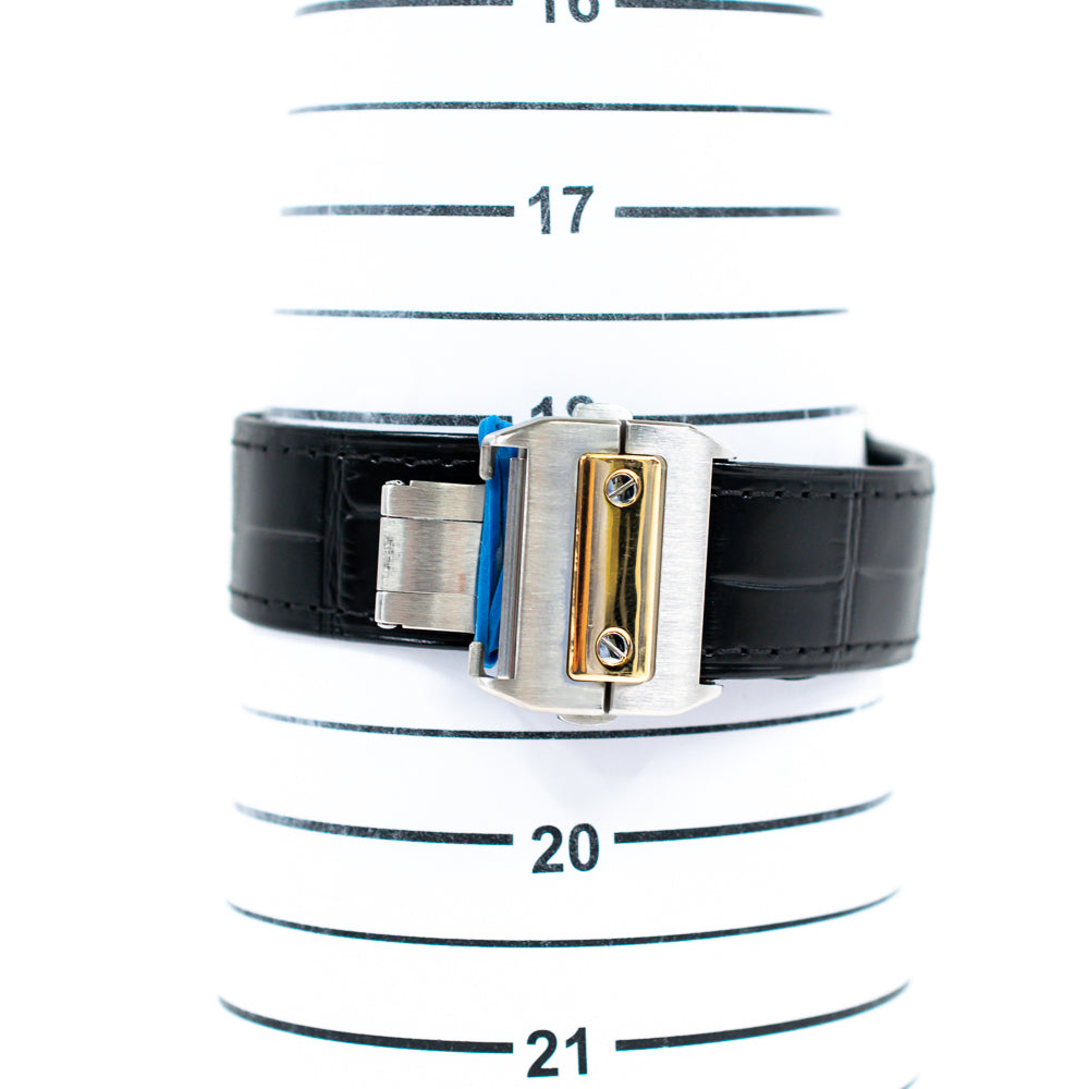 Santos 100 51mm x 38 mm Steel and Yellow Gold W20072X7