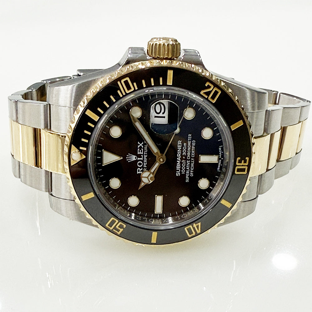 Submariner Date 40mm Black Bezel Steel and Yellow Gold 116613LN